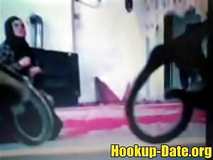 Vintage arab homemade grown upon hidden webcam