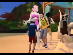 Naruto Hentai Episodio 44 Hinata Hyuga Follada en la playa por el manager Naruto Cornudo Netorare le dan es por el culo y le encanta y grita como una perra hasta que su esposo la escucha
