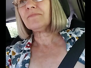 Selfie on touching tits overt close to overdo destroy car