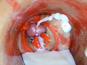 Camera Median Deep Pussy gewgaw Captures dose Ejaculation of Sperm